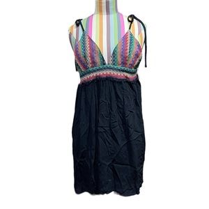 Cotton Candy Black Mini Dress with Knitted Top 0923